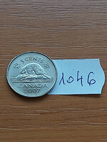 Canada 5 cents 2007 beaver, nickel plated steel, ii. Elizabeth 1046