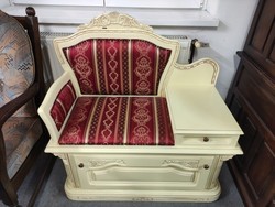 Telephone stand in mint condition, shoe storage, seat with storage compartment at the bottom, small drawer.