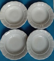 6 Zsolnay fehér leveses tányér