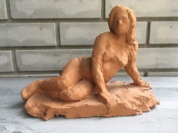 Női akt terrakotta szobor