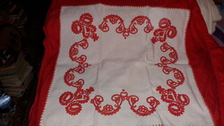 Beautiful antique thick, rich filter embroidery woven pattern cube tablecloth 62 x 62 cm according to pictures