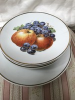 Bavaria thomas fruit porcelain plate set 1+6 pcs. Flawless with a mark between 1908-39.