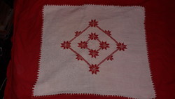 Beautiful antique snowflake snow crystal pattern rectangle embroidered woven 34 x 39 cm as shown in the pictures