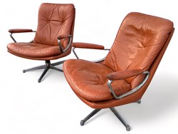 André vandenbeuck gentilina design leather swivel armchair swiss relax armchair vintage retro switzerland 1960s