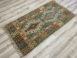 Kayseri kilim (kelim) - Turkish handwoven woolen carpet, 103 x 207 cm