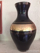 Fekete-arany üveg váza - black - gold glass vase (70)