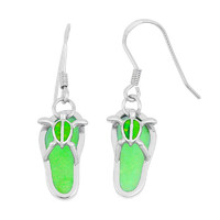 Ear10 - slipper-shaped green hook-on earrings