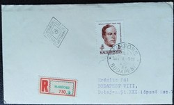 Ff1869 / 1961 Rózsa Franciscan stamp ran on fdc with reverse tariff supplement