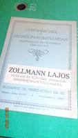 Leaflet from the 20s, zollmann l.Budapest electric offer turbax gear