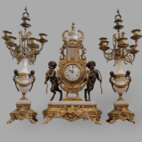 Puttós fireplace clock white marble-copper