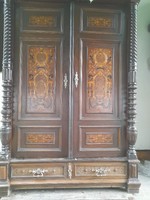 Inlaid pewter cabinet