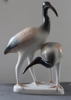 Hollóházi íbisz porcelán madár pár