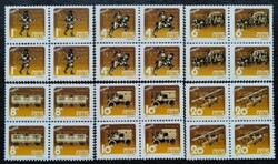 SP265-70n / 1987 Portó ( Postatörténet ) bélyegsor postatiszta négyestömb