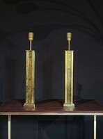 Mid century modern, hollywood regency, vintage copper table lamp pair