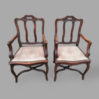Baroque throne chair, armchair, armchair in a pair