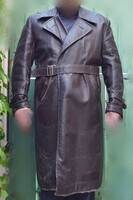 ÁVH-s ( Államvédelmi Hatóság ) hosszú bőrkabát - Rákosi korszak 50-es évek , felnőtt nagy méret