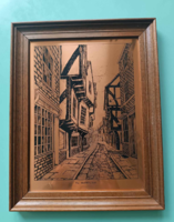 Engraved copper picture framed, the shambles
