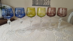 Colored lip crystal wine glass set