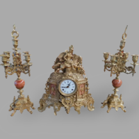 French Copper Fireplace Clock - 1009
