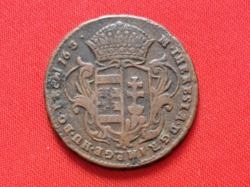 1763. Maria Theresia (1740-1780) copper denarius, poltura (1556)