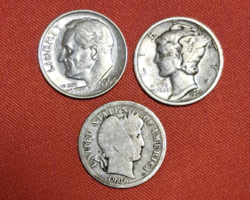 1906, 1936, 1964.. USA ezüst 1 dime  3 féle (759)