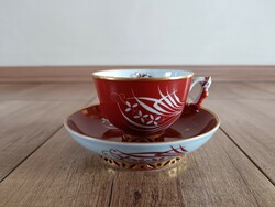 Old Herend Esterházy pattern cup with mandarin tongs
