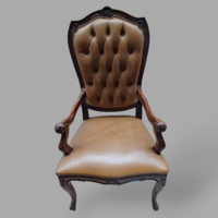 Baroque chesterfield leather armchair