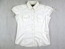 Original tommy hilfiger (m) elegant white elastic short sleeve women's shirt