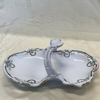 Antique porcelain side dish with handles