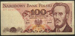 D - 224 -  Külföldi bankjegyek:  Lengyelország 1974  100 zloty