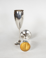 Silver double champagne glass