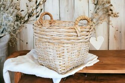 Vintage wicker flower basket