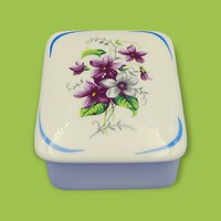 Hollóháza porcelain violet jewelry holder