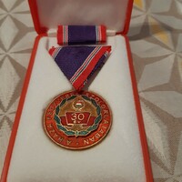 Medal in the armed service of the homeland, 30 years old, in perfect condition with ribbon in its box