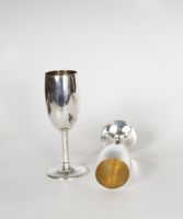 Silver double champagne glass