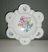 Large Herend porcelain ashtray with flower patterns