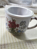 Porcelain mug with flowers, porcelain filter at the same time, old and flawless