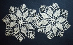 Crocheted lace, needlework tablecloth, 16 cm/piece x 2 pairs