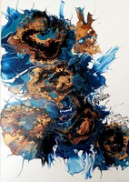 Kék varázs absztrakt festmény