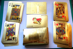 Plastic French card package - 500 euros with back cover pattern - gold color - 52 + 2 cards