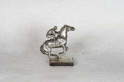 Silver statue - racehorse with jockey