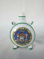 Zsolnay porcelain mini water bottle - Pécs coat of arms