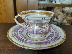 Biedermeier Carlsbad,Karlsbad Aich 1849-1862 Kézi Festett,Porcelán Teás Kávés Csésze Szett.Készlet.