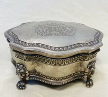 In an English silver-plated box