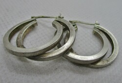 Beautiful old double silver hoop earrings