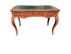 Baroque marquetry desk with copper decorations