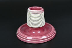 Antique Zsolnay porcelain pink candle holder