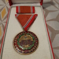 Medal for armed service to the homeland, 15 years old, in perfect condition with ribbon in its box