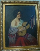 With Sombory: (Spanish) gypsy girl with guitar