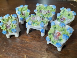 Baroque mini porcelain furniture set, set.